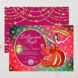 Invitación Música divertida de baile de BOLLYWOOD para cualqu
