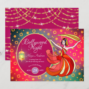 Invitación Música divertida de baile de BOLLYWOOD para cualqu