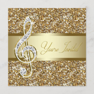 Invitación Música Elegante Treble Clef Concierto Sinfónico Re