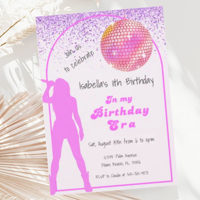 Invitación Música En Mi Era De Cumpleaños Rosa (Subido por el creador)
