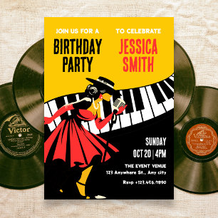 Invitación Música jazz retro