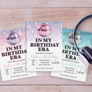Invitación Música Morada En Mi Era De Cumpleaños
