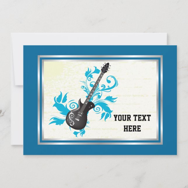 Invitación Música personalizado de guitarra eléctrica (Anverso)
