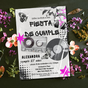 Invitación Música Retro Española Para Todas Las Edades Cumple