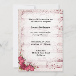 Invitación Música vintage