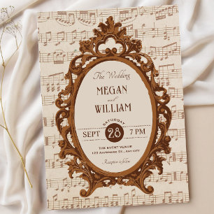 Invitación Música vintage barroca boda