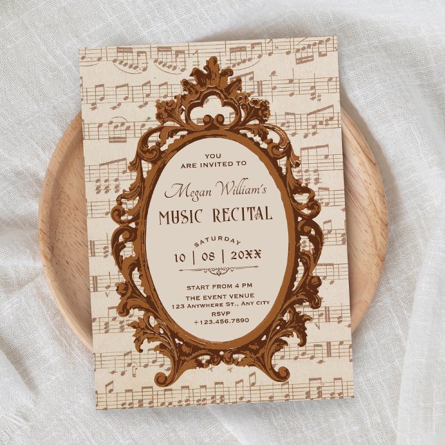 Invitación Música vintage barroco recital  (Subido por el creador)