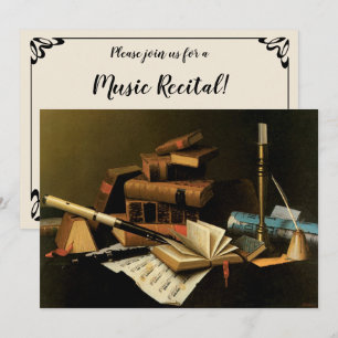 Invitación Música y Literatura de William Harnett, Arte Fino