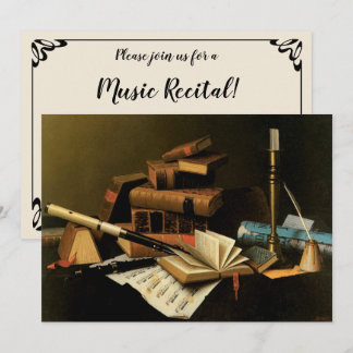 Invitación Música y Literatura de William Harnett, Arte Fino