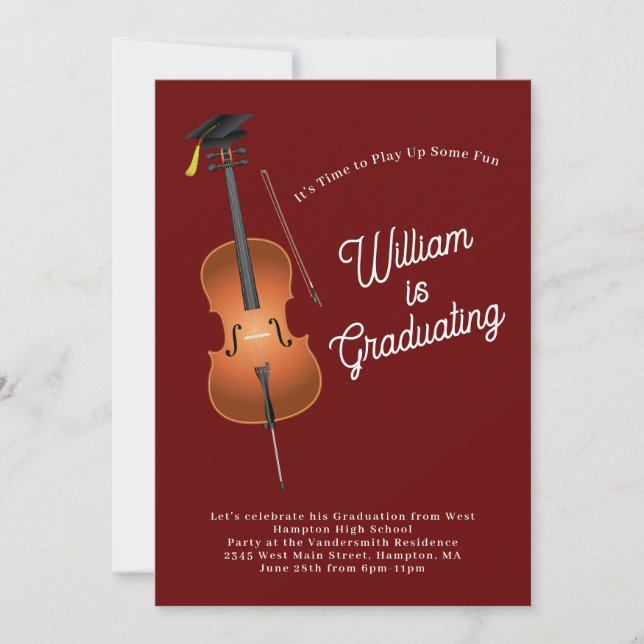 Invitación musical a la fiesta de graduación de Ce (Anverso)