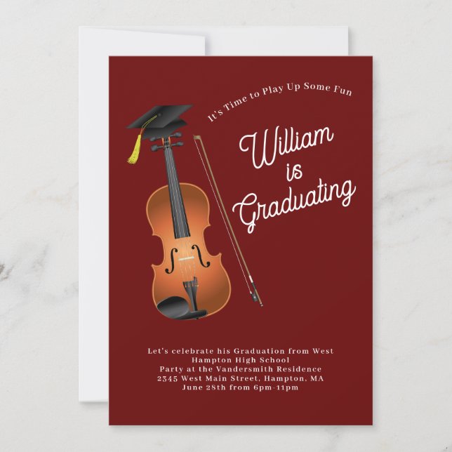 Invitación musical a la fiesta de graduación de un (Anverso)