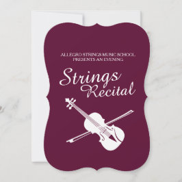 Invitación musical clásica de violín de recitales
