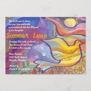 Invitación musical de Mitzvah del palo de la