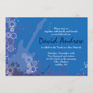 Invitación musical de Mitzvah del palo de la barra