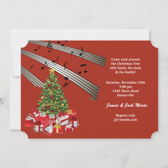 Invitación musical del navidad (Anverso)