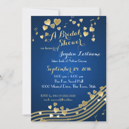 Invitación Musical Hearts Bridal Shower