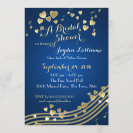 Invitación Musical Hearts Bridal Shower