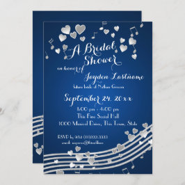 Invitación Musical Hearts Bridal Shower