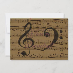 Invitación Musical Treble Clef Sheet Music Classic