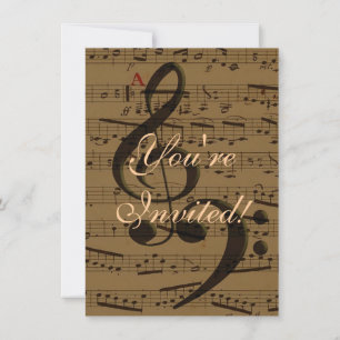 Invitación Musical Treble Clef Sheet Music Classic