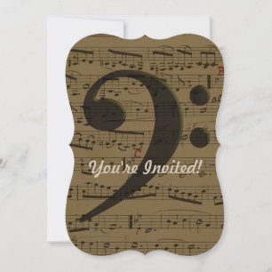 Invitación Musical Treble Clef Sheet Music Classic