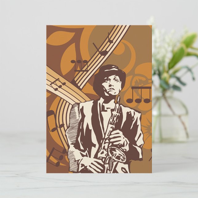 Invitación Músico de Jazz con Saxofón (Subido por el creador)