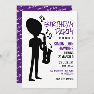 Invitación Músico extranjero, cumpleaños