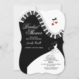 Invitación Músicos creativos Piano Keys Bridal Shower