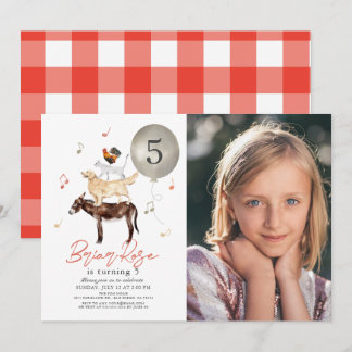 Invitación Músicos de animales cuento de hadas cumpleaños de