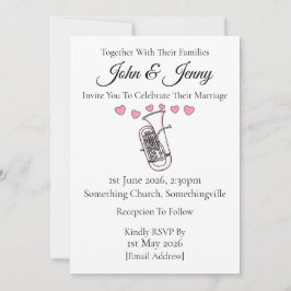 Invitación Músicos de bronce invitados a la boda de eufonio
