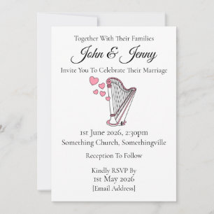 Invitación Músicos de cuerdas de harp Wedting Harpist