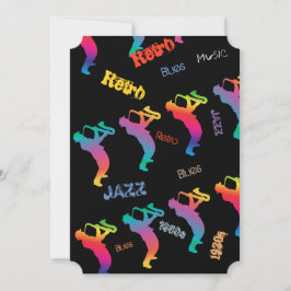 Invitación Músicos de Jazz Música Retro Blues Fiesta Eléctric