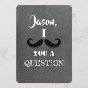 Invitación Mustache Funny Groomsman o la mejor propuesta de h