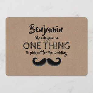 Invitación Mustache Funny Groomsman o la mejor propuesta de h