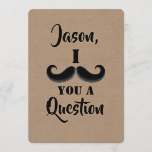 Invitación Mustache Funny Groomsman o la mejor propuesta de h