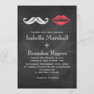 Invitación Mustache & Lips Wedting