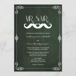 Invitación Mustache Love Vintage Chalkboard Gay Boda