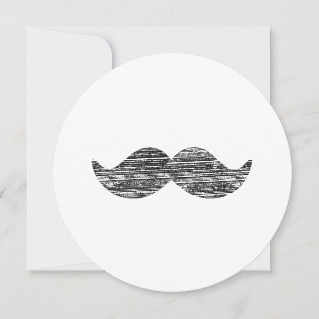 Invitación Mustache negro (Anverso)