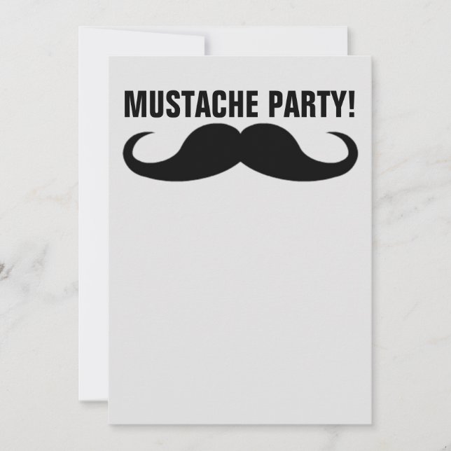 INVITACIÓN MUSTACHE PARTY! INVITATIONS. YOU PERSONALIZE (Anverso)
