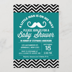 Invitación Mustache, pequeño bebé