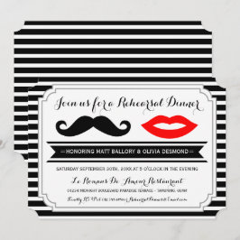 Invitación Mustache & Red Lips Ensayos de cena