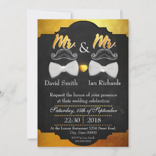 Invitación Mustache y arco para el Sr. y el Sr.