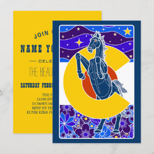 Invitación mustang azul de colorado