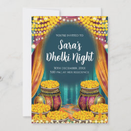 Invitación musulmana Dholki y Invitación de Mehndi