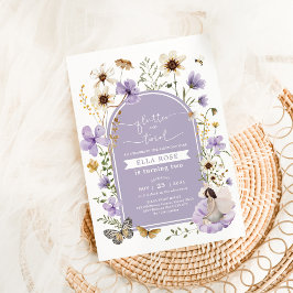 Invitación Muted Lilac Boho Fairy Wildflower Chica Cumpleaños