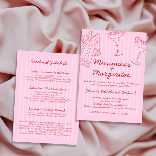 Invitación Muumuus y Margaritas Rosa y Rojo Despedida de Solt
