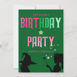 Invitación Muy divertido fiesta de cumpleaños Green Pink Glin
