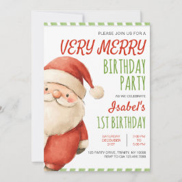 Invitación Muy Feliz cumpleaños Santa Claus