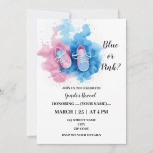 Invitación Muy lindo bebé zapatos género