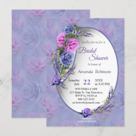 Invitación Muy peri acuarela, Rosas, tulipanes